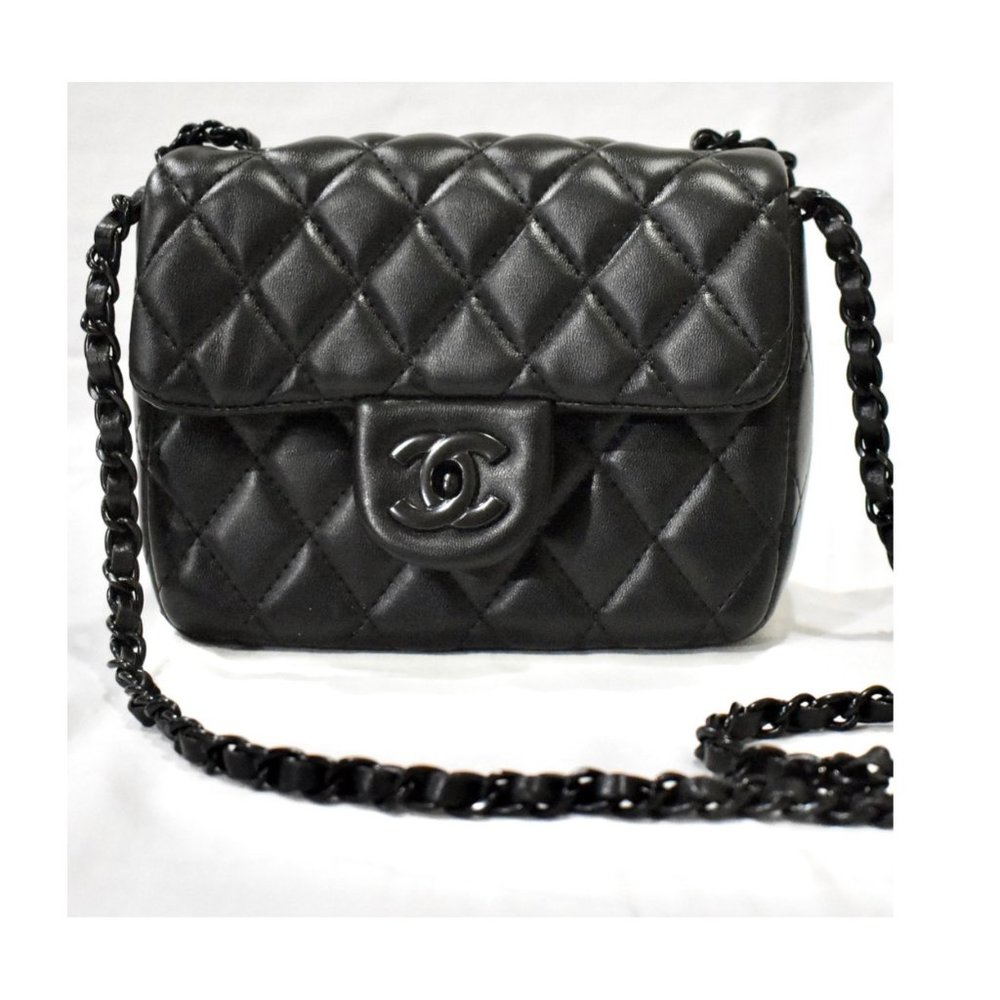 Black Quilted Leather Crossbody Bag